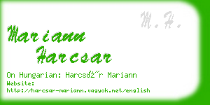 mariann harcsar business card